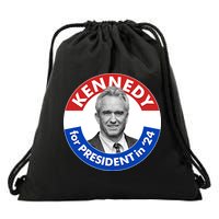 Robert F Kennedy Jr For President In 2024 Emblem Button Drawstring Bag