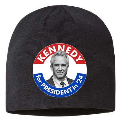 Robert F Kennedy Jr For President In 2024 Emblem Button Sustainable Beanie