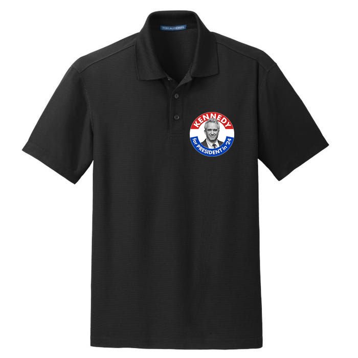 Robert F Kennedy Jr For President In 2024 Emblem Button Dry Zone Grid Polo