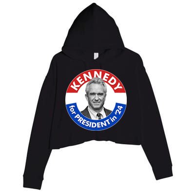 Robert F Kennedy Jr For President In 2024 Emblem Button Crop Fleece Hoodie