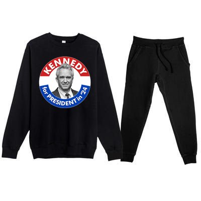 Robert F Kennedy Jr For President In 2024 Emblem Button Premium Crewneck Sweatsuit Set