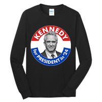 Robert F Kennedy Jr For President In 2024 Emblem Button Tall Long Sleeve T-Shirt
