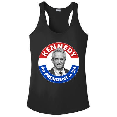 Robert F Kennedy Jr For President In 2024 Emblem Button Ladies PosiCharge Competitor Racerback Tank