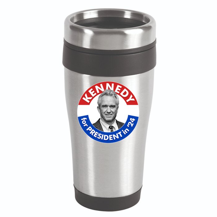 Robert F Kennedy Jr For President In 2024 Emblem Button 16oz Travel Tumbler