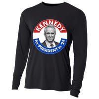 Robert F Kennedy Jr For President In 2024 Emblem Button Cooling Performance Long Sleeve Crew