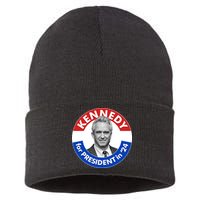 Robert F Kennedy Jr For President In 2024 Emblem Button Sustainable Knit Beanie