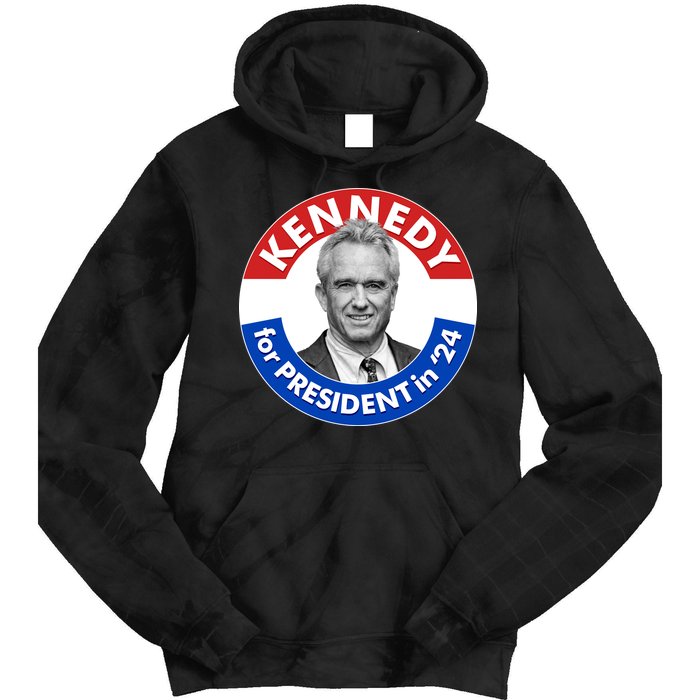 Robert F Kennedy Jr For President In 2024 Emblem Button Tie Dye Hoodie