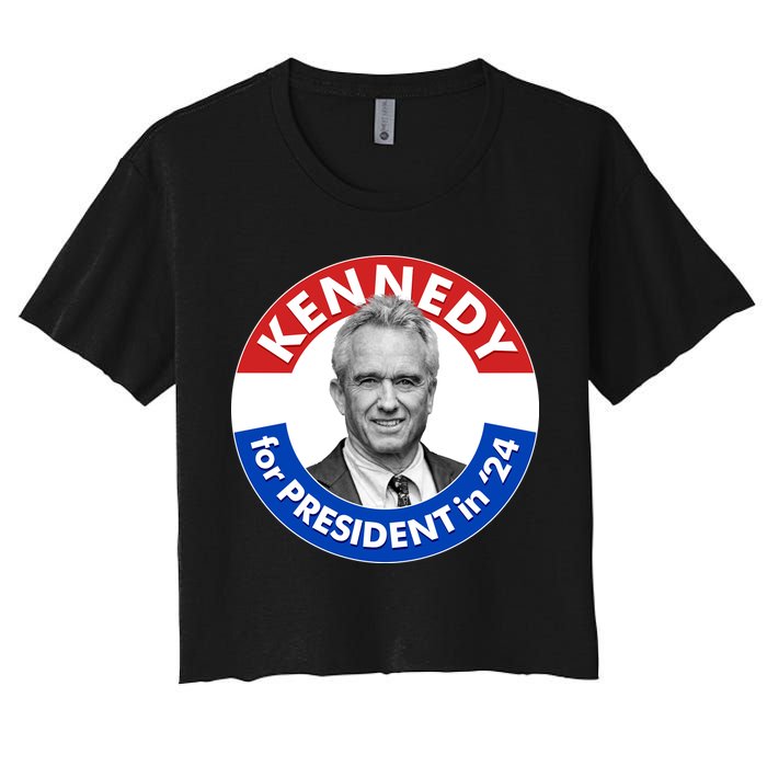 Robert F Kennedy Jr For President In 2024 Emblem Button Crop Top