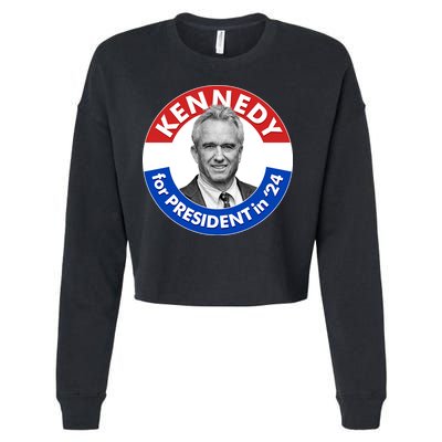 Robert F Kennedy Jr For President In 2024 Emblem Button Cropped Pullover Crew