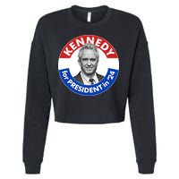 Robert F Kennedy Jr For President In 2024 Emblem Button Cropped Pullover Crew