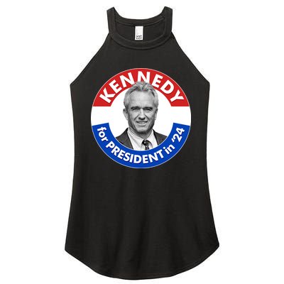 Robert F Kennedy Jr For President In 2024 Emblem Button Women's Perfect Tri Rocker Tank