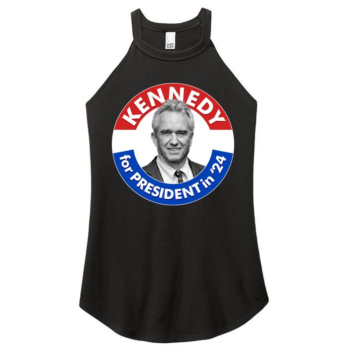 Robert F Kennedy Jr For President In 2024 Emblem Button Women's Perfect Tri Rocker Tank