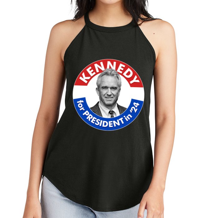 Robert F Kennedy Jr For President In 2024 Emblem Button Women's Perfect Tri Rocker Tank