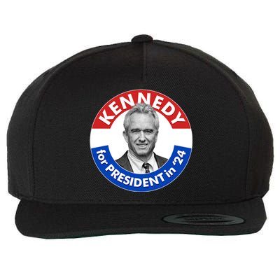 Robert F Kennedy Jr For President In 2024 Emblem Button Wool Snapback Cap