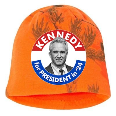 Robert F Kennedy Jr For President In 2024 Emblem Button Kati - Camo Knit Beanie