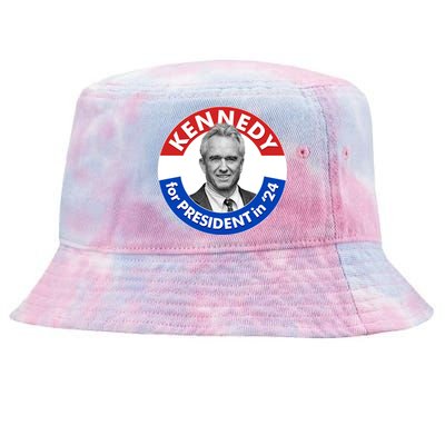 Robert F Kennedy Jr For President In 2024 Emblem Button Tie-Dyed Bucket Hat