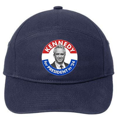 Robert F Kennedy Jr For President In 2024 Emblem Button 7-Panel Snapback Hat