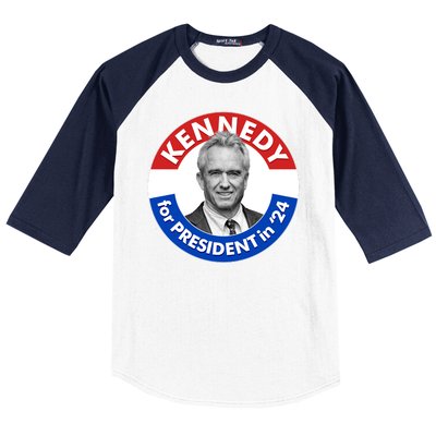 Robert F Kennedy Jr For President In 2024 Emblem Button Baseball Sleeve Shirt