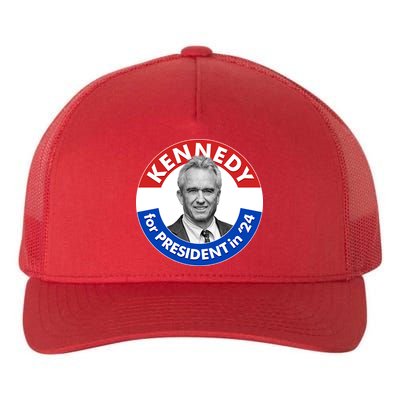 Robert F Kennedy Jr For President In 2024 Emblem Button Yupoong Adult 5-Panel Trucker Hat