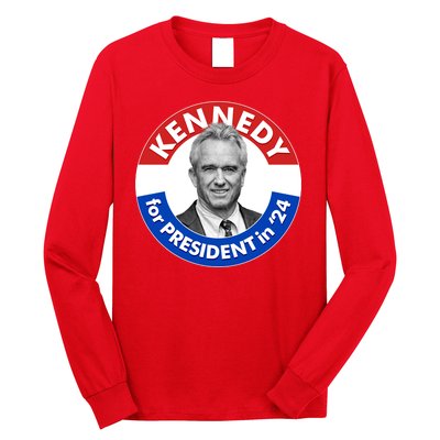 Robert F Kennedy Jr For President In 2024 Emblem Button Long Sleeve Shirt