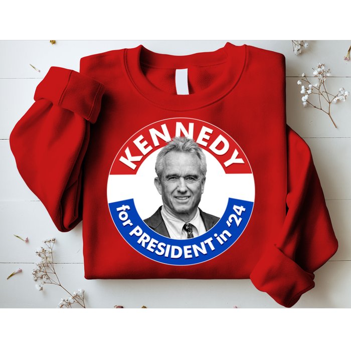 Robert F Kennedy Jr For President In 2024 Emblem Button Sweatshirt