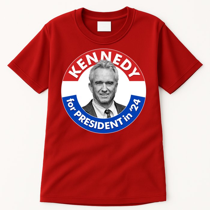 Robert F Kennedy Jr For President In 2024 Emblem Button Tall T-Shirt