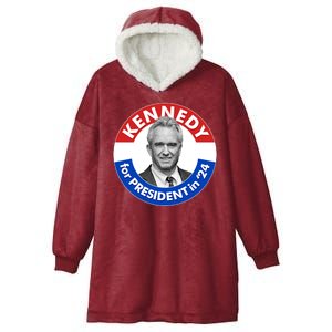 Robert F Kennedy Jr For President In 2024 Emblem Button Hooded Wearable Blanket