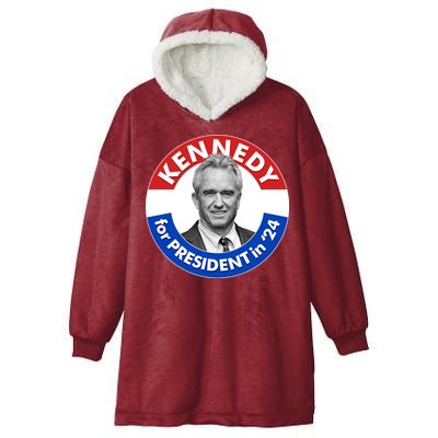 Robert F Kennedy Jr For President In 2024 Emblem Button Hooded Wearable Blanket