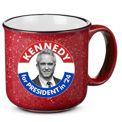 Robert F Kennedy Jr For President In 2024 Emblem Button 15oz Campfire Ceramic Mug