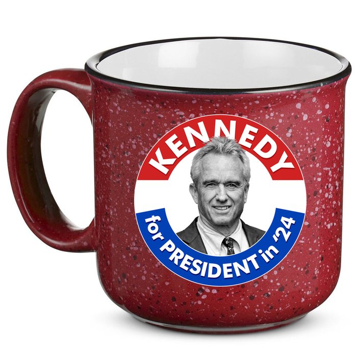 Robert F Kennedy Jr For President In 2024 Emblem Button 15oz Campfire Ceramic Mug