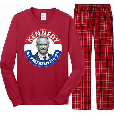 Robert F Kennedy Jr For President In 2024 Emblem Button Long Sleeve Pajama Set