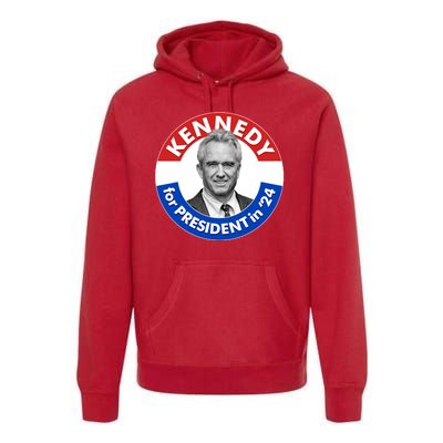 Robert F Kennedy Jr For President In 2024 Emblem Button Premium Hoodie