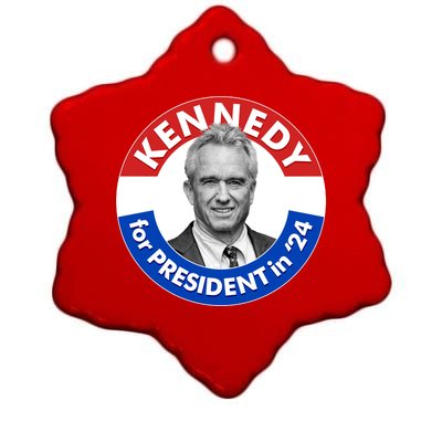 Robert F Kennedy Jr For President In 2024 Emblem Button Ceramic Star Ornament