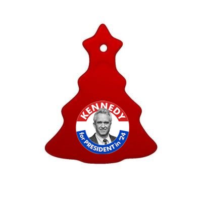 Robert F Kennedy Jr For President In 2024 Emblem Button Ceramic Tree Ornament