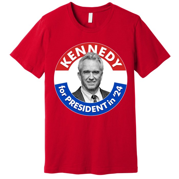 Robert F Kennedy Jr For President In 2024 Emblem Button Premium T-Shirt
