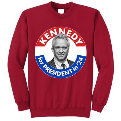 Robert F Kennedy Jr For President In 2024 Emblem Button Tall Sweatshirt