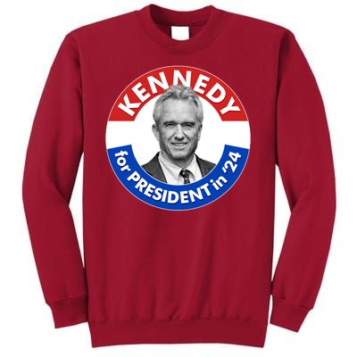 Robert F Kennedy Jr For President In 2024 Emblem Button Tall Sweatshirt