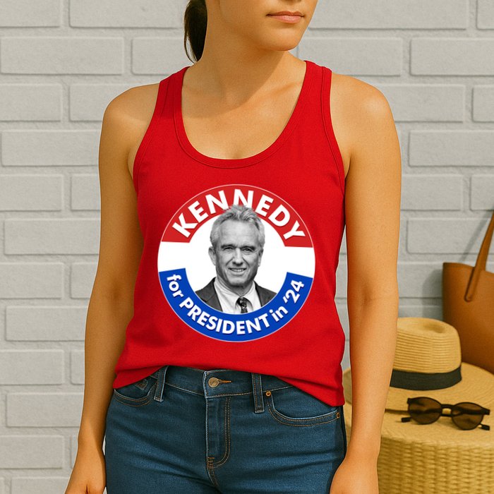 Robert F Kennedy Jr For President In 2024 Emblem Button Womens Tank Top