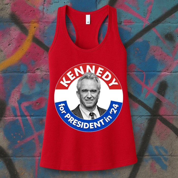 Robert F Kennedy Jr For President In 2024 Emblem Button Womens Tank Top