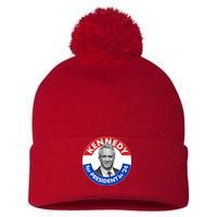 Robert F Kennedy Jr For President In 2024 Emblem Button Pom Pom 12in Knit Beanie
