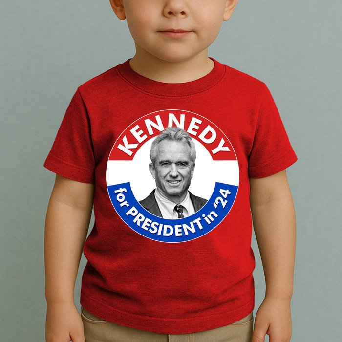 Robert F Kennedy Jr For President In 2024 Emblem Button Toddler T-Shirt