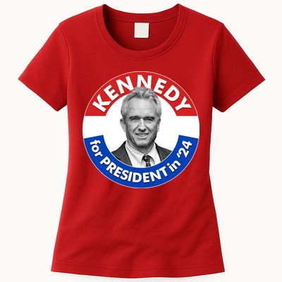 Robert F Kennedy Jr For President In 2024 Emblem Button Womens T-Shirt