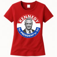 Robert F Kennedy Jr For President In 2024 Emblem Button Womens T-Shirt