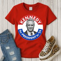 Robert F Kennedy Jr For President In 2024 Emblem Button Womens T-Shirt