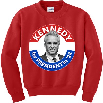 Robert F Kennedy Jr For President In 2024 Emblem Button Kids Sweatshirt