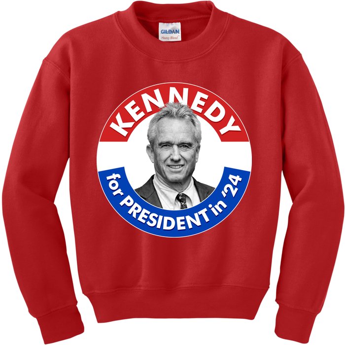Robert F Kennedy Jr For President In 2024 Emblem Button Kids Sweatshirt
