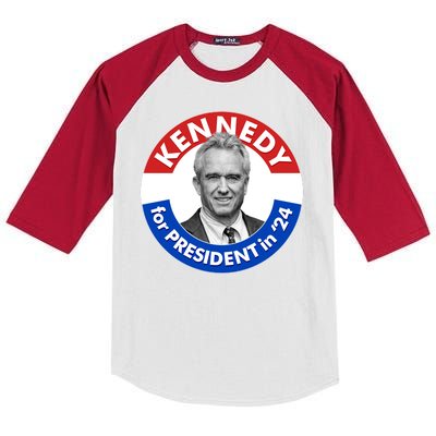 Robert F Kennedy Jr For President In 2024 Emblem Button Kids Colorblock Raglan Jersey