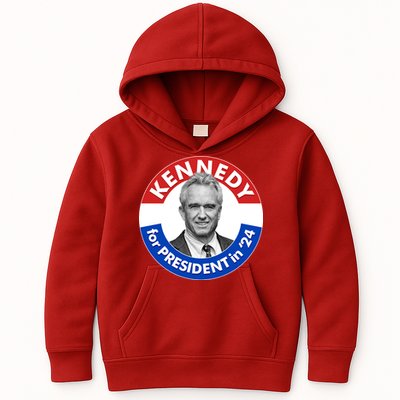 Robert F Kennedy Jr For President In 2024 Emblem Button Kids Hoodie