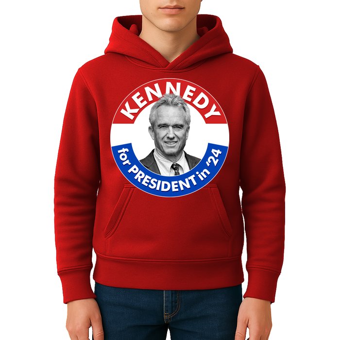 Robert F Kennedy Jr For President In 2024 Emblem Button Kids Hoodie