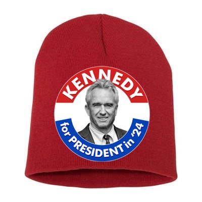 Robert F Kennedy Jr For President In 2024 Emblem Button Short Acrylic Beanie